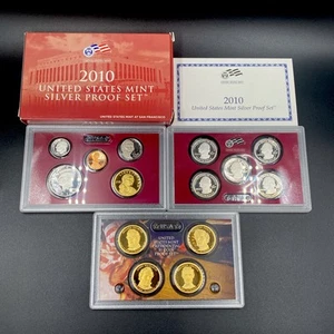 2010-S United States Mint Silver Proof Set with COA & Box 14 Coin Set - Picture 1 of 7