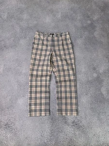 Burberry London Nova Check Plaid Pants Beige Cotton Blend Size 38 IT (28W) - Picture 1 of 10