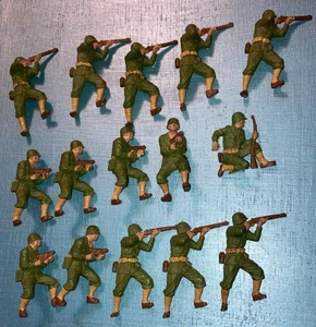 15 Vintage Britains Deetail 1971 WW2 US Army Infantry Soldiers England 75mm - Picture 1 of 6