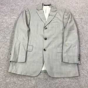 BOSS Blazer Jacket Mens 36R Light Gray Micro Check Guabello Wool Scorsese/Movie - Picture 1 of 20