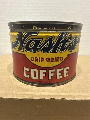Vintage Nash’s Coffee Tin With Lid 1LB FREE SHIPPING!!! - Image 1 of 4