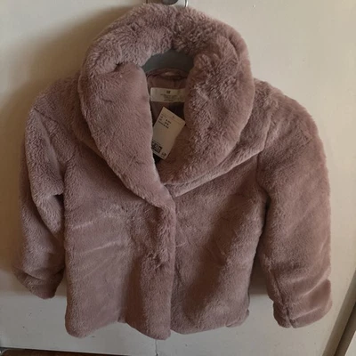 Chaqueta H M Niñas Talla 8/10 Rosa 100% Poliéster Imitación Piel A Presión Abrigo Nuevo con Etiquetas Foto 1 de 4
