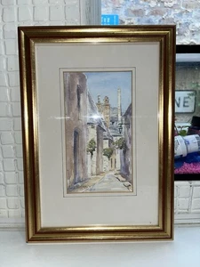 Painting In Lovely Gold Gilded Photo Picture Frame - Signed - Picture 1 of 5
