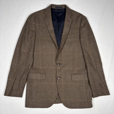 J Crew Ludlow Blazer Men's 38 Brown Windowpane Wool Formal Sport Coat Wedding - Image 1 of 4