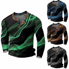 Classic Solid Color Henley Shirt Casual Vintage Pullover T Shirt for Men