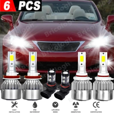 Para Lexus IS250 IS350 2006-2010 6X 6000K Combo Faros LED Faros Antiniebla Bombillas Foto 1 de 4