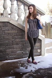 ISABEL MARANT FOR H&M FEATHER PRINT LINEN TOP VEST T SHIRT SIZE UK8/EUR36/US6 - Picture 1 of 5