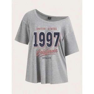 Plus Size Women's Trendy patterns T-shirt Short Sleeved Loose Top - Picture 1 of 5