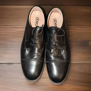 ABEO MEN'S SHOES SIZE 11.5 BLACK LACE UP DRESS CASUAL SHOES LEATHER UPPER NEAL - Picture 1 of 5
