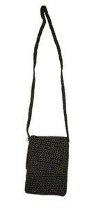 Nuevo sin etiquetas bandolera de hombro de crochet marrón 6"" x 9"" nailon - Imagen 1 de 9