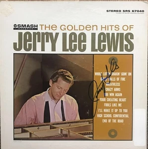 Jerry Lee Lewis (d. 2022) Signed Autographed "Golden Hits" Record Album Cover - Picture 1 of 1