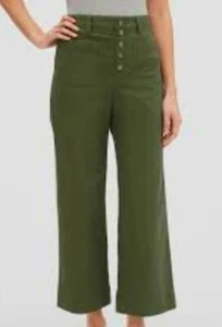 Gap Olive Green High-Rise Wide Leg Women's Pants Size 6 - Picture 1 of 12