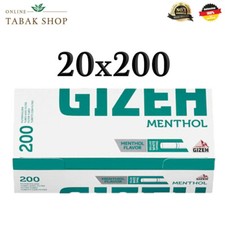 20 x 200(4000) Gizeh Menthol Hülsen Filterhülsen Zigarettenhülsen