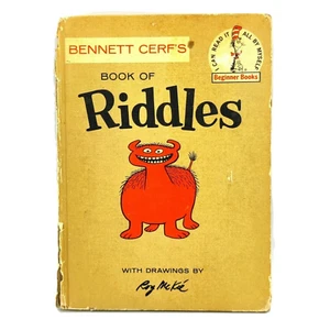 Vintage 1960 Bennett Cerfs Book Of Riddles Dr. Seuss Book Club Edition Hardcover - Picture 1 of 7