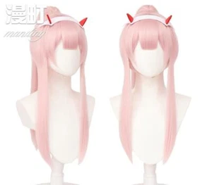 DARLING in the FRANXX 002 Anime Cosplay Perücke Wig 60cm+ Haarschmuck - Picture 1 of 5