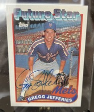 1989 Topps Gregg Jefferies RC AUTO #233 “MINT” New York Mets Future Stars ROOKIE
