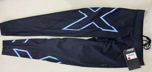 New 2XU Women Core Compression Tights WA4173b (Black/Blue) SMALL - Imagen 1 de 3
