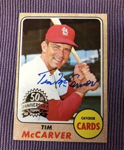 Tim McCarver Autographed / Signed 1968 Topps 50th Anniversary Buyback - Picture 1 of 2