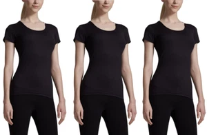 32 Degrees Weatherproof Women's Short Sleeve Scoop Neck Cool Tee 3pac,Black, Med - Picture 1 of 2