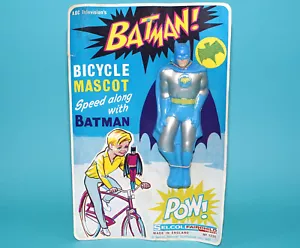 BATMAN BICYCLE MASCOT ORNAMENT MOC UK CARD 1966 SELCOL FAIRCHILD LTD READ - Picture 1 of 12
