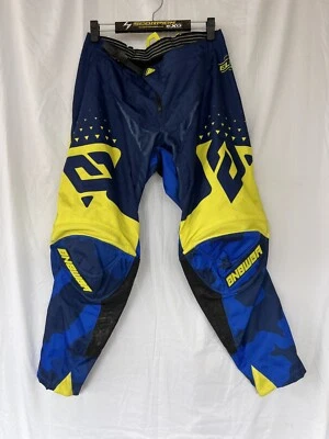 Answer Racing ANSR Syncron Motocross Pants Blue/Yellow Mens 34 *CLOSEOUT* SAMPLE Foto 1 de 4