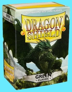 100 DRAGON SHIELD CLASSIC Standard Size GREEN Card Sleeves deck protector mtg - Picture 1 of 6