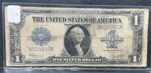 1 $ 1923 Silber Zertifikat große Banknote Schein blaues Siegel One Dollar - Bild 1 von 15