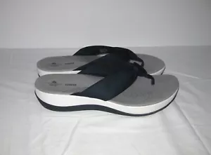 Cloudsteppers by Clarks Womens Cushion Soft Navy Fabric Thong Sandals Size 10 - Picture 1 of 11
