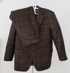 HACKETT Mayfair Fox Brothers Flannel Wool Check Plaid Suit 2 Piece Size 46/EU 56 - Picture 1 of 24