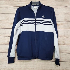 Vintage Adidas Blue White Windbreaker RN88387 Size Medium Full Zip Logo - Picture 1 of 17