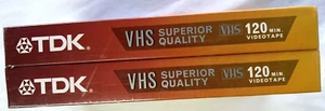 TDK Superior Quality T-120 VHS 2-Pack 6 Hour EP Recording FACTORY SEALED A7 - Picture 1 of 5