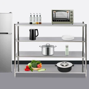 Estantería de Acero Inoxidable, Estante de Almacenamiento Ajustable de 4 Niveles, Asistente de Almacenamiento Nuevo - Imagen 1 de 22