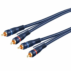 Goobay® 5m High End Car Cinch Chinch Kabel + Remoteleitung blau 2* RCA Stecker - Bild 1 von 3