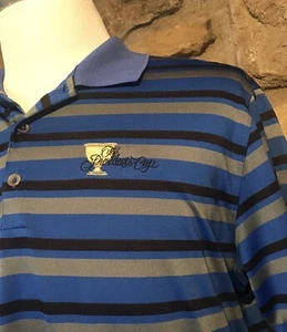 Herren L Nike Golf Tour Performance Dri-Fit Presidents Cup blau gestreift Polo - Bild 1 von 7