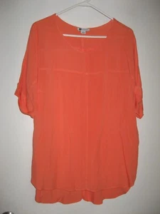 ROCKMANS ORANGE SHORT SLEEVE HI-LO TUNIC TOP SIZE 8 - Picture 1 of 5