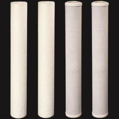 20" x 2.5" (2) Sediment (2) CTO Carbon Block Water Filters 5 Micron Cartridges - Image 1 of 2