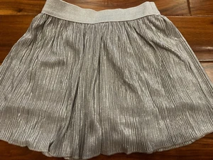 TOTAL GIRL silver gray SKIRT SKORT fancy STRETCHY shorts sparkle LARGE 10-12 - Picture 1 of 2
