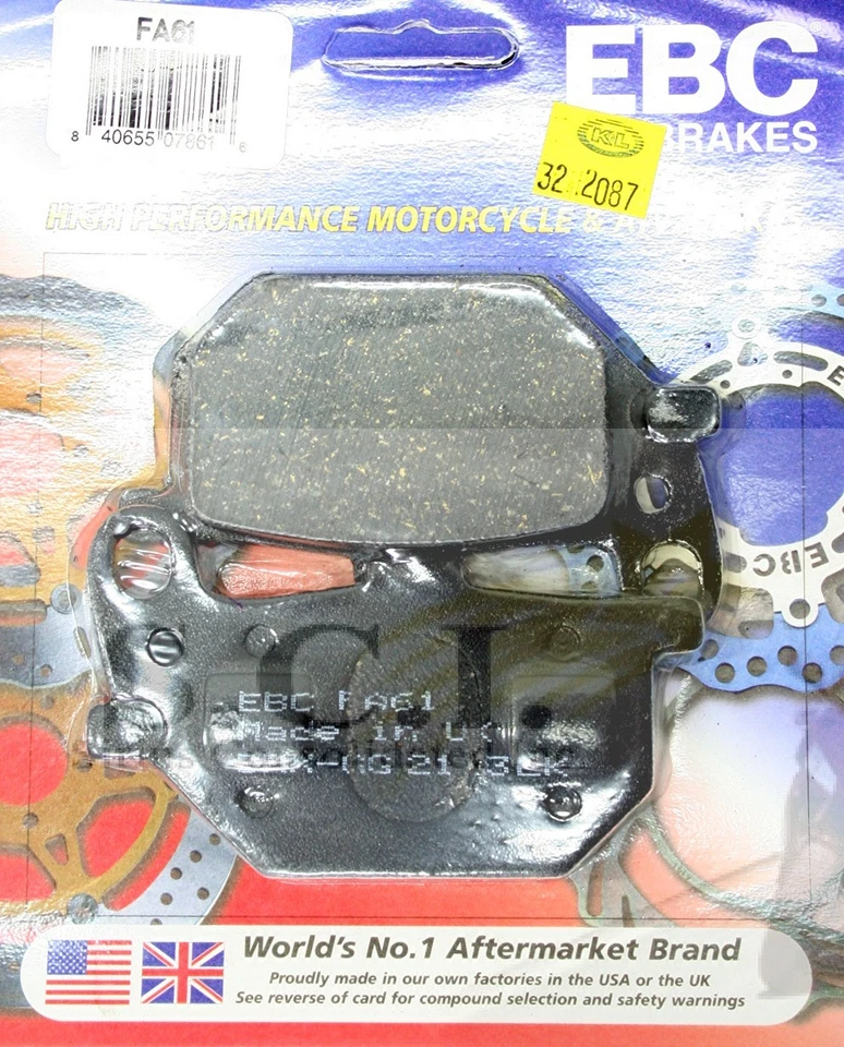 PASTILLAS DE FRENO DELANTERAS O TRASERAS YAMAHA XS750 XV750 XS850 XV920 XS1100 EBC FA61 Foto 1 de 1
