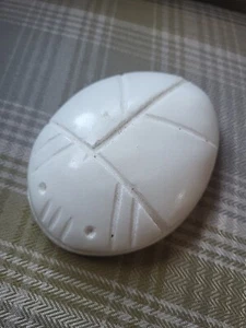 Vintage White Stone Scarab Paperweight 10cm X 8cm - Picture 1 of 5