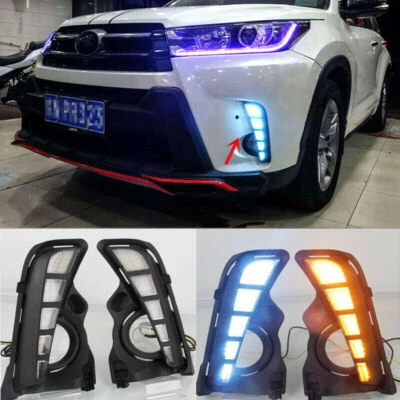 Kit de fios de lâmpada de neblina LED DRL luz de circulação diurna para Toyota Highlander 2017-2019 - Imagem 1 de 4