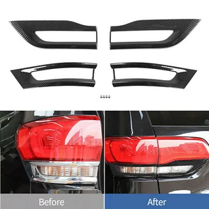 Tail Light Lamp Cover Overlay for Jeep Grand Cherokee 14+ Carbon Fiber Accessory - Picture 1 of 11
