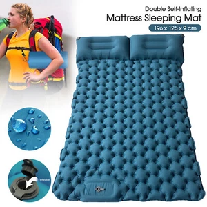 Double Self-Inflating Mattress Sleeping Mat with Built-in Pillow - Picture 1 of 9