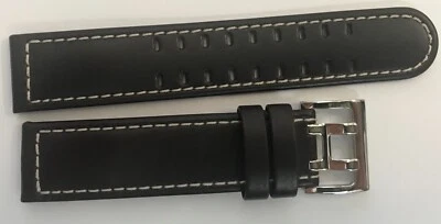 20mm Genuine Leather Watch Strap Hamilton Deep-Dark Brown Buckle Neutral - Image 1 of 2