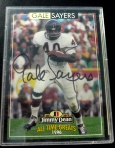 1996 Jimmy Dean All-Time Greats Gale Sayers Auto Autogramm mit COA Chicago Bears - Bild 1 von 2