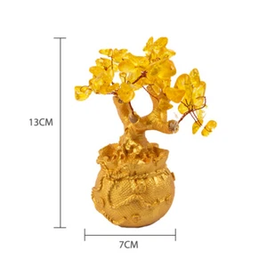 Natürlicher Kristall Bonsai Geld Baum Glück Baum Feng Shui Geld Baum Haus Dekor - Bild 1 von 9