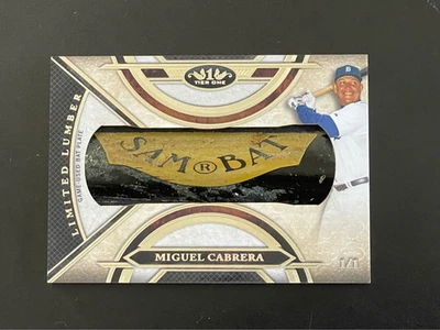 2015 Topps Tier One Miguel Cabrera Limited Lumber Bat Barrel 1/1 - Image 1 of 2