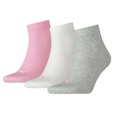 Calcetines Deportivos Puma Quarter Plain Gris Rosa Blanco [3 pcs] - Imagen 1 de 2