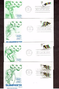 4 FDC # 1460, 1461, 1462 and C85 Olympic Games Olympics Munich Sapporo 1972 - Picture 1 of 1