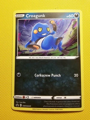 Croagunk - SWSH245 SWSH: Sword & Shield Promo Cards Holo 🌀HD SWIRL🌀 LP/NM - Image 1 of 4
