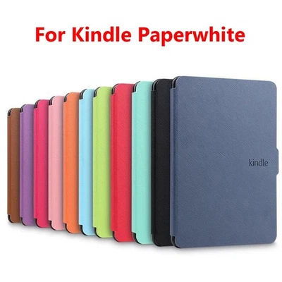 Protective Shell PU Leather Cover Smart Case For Kindle Paperwhite 1/2/3 - Image 1 of 4